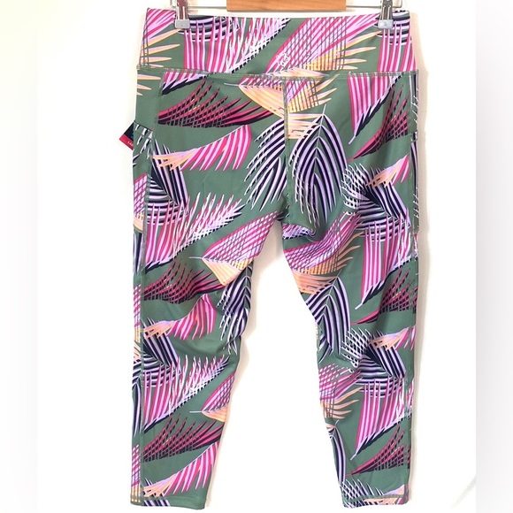 (A56) Pro Player Tropical Night Dark Ivy Ladies Leggings, Size Large, NWT - Picture 5 of 11